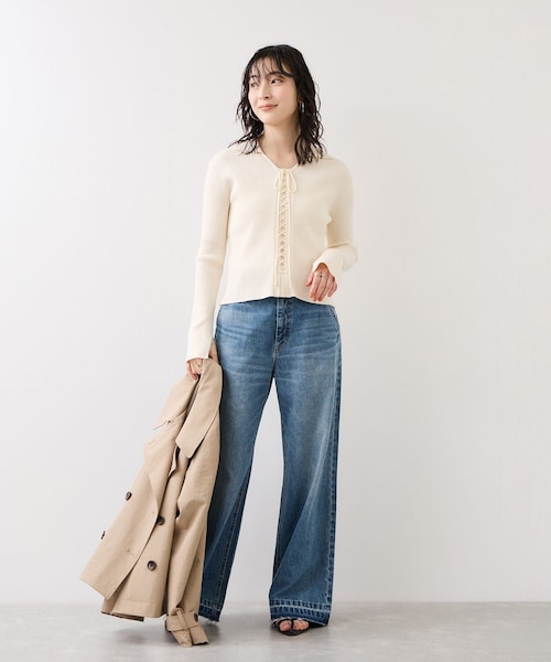 VIS(ビス)の「バギーワイドデニムパンツ(デニムパンツ・レディース・ブラック系/ブルー系・M/S/SS)」の8枚目の写真