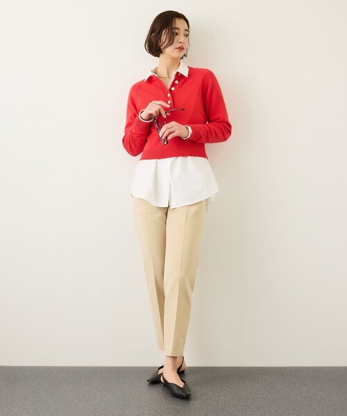 ROPE'（ロペ）の「ダブルクロスストレッチペンシルパンツ/接触冷感・イージーケア・セットアップ対応（その他パンツ・レディース・ブラック/ベージュ・36/38）」の17枚目の写真