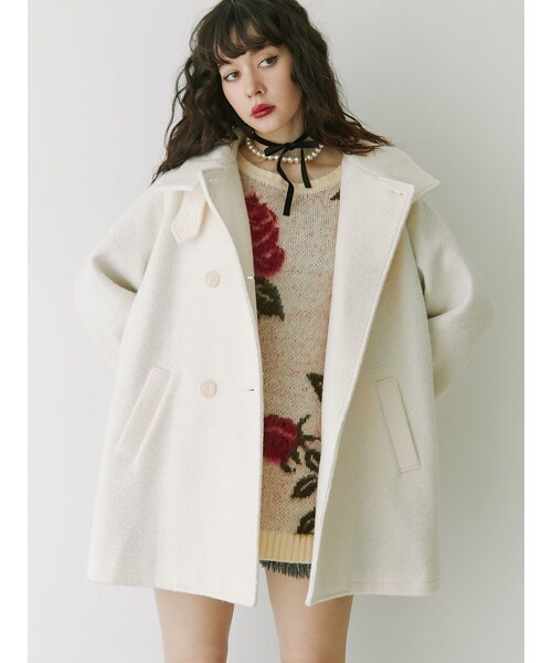 jouetie（ジュエティ）の「Aラインミドルコート（その他アウター・レディース・アイボリー/グレー/ブラック/ブルー/ピンク・M）」の2枚目の写真