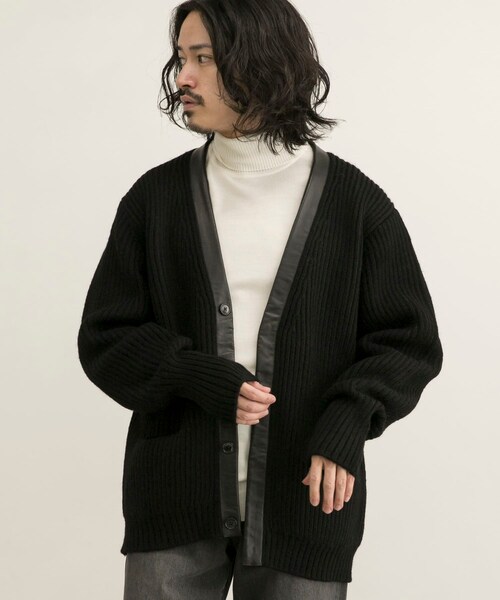 URBAN RESEARCH(アーバンリサーチ)の「COSEI 5G両畦 CARDIGAN(カーディガン/ボレロ・メンズ・BLACK/BROWN・2/3)」の5枚目の写真