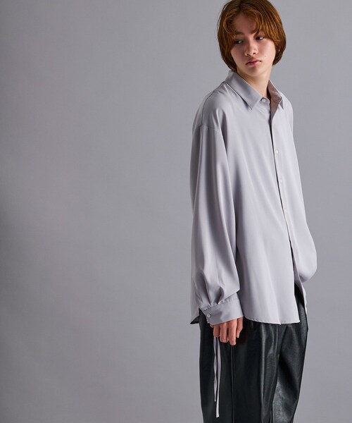 JUNRED（ジュンレッド）の「スリットコードシャツ（シャツ/ブラウス・メンズ・ブラック/グレー/ブルー系・L/M/S）」の4枚目の写真