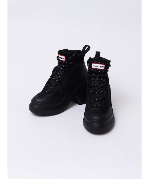 RUNWAY channel SELECTION（ランウェイチャンネルセレクション）の「【HUNTER】womens explorer ankle lace up heel boot（ブーティ・レディース・ブラック/オフホワイト・36/38）」の5枚目の写真