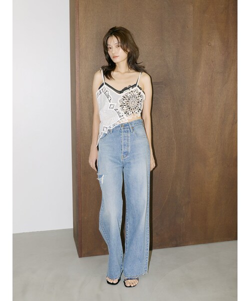 Ungrid（アングリッド）の「【Htage】ハイウエストリペアデザインストレートデニム（その他・レディース・ブルー・24ｲﾝﾁ/25ｲﾝﾁ/26ｲﾝﾁ）」の12枚目の写真