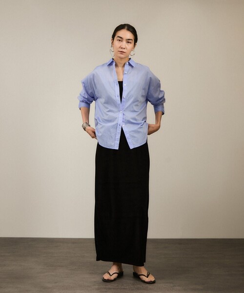 ADAM ET ROPE'（アダムエロペ）の「トリアセベロア前後2WAYノースリーブ/タンクトップ / セットアップ対応（タンクトップ・レディース・ブラック/ベージュ・F）」の5枚目の写真