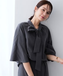 7days Life Styling | シャンブレー前後２ＷＡＹリボンタイブラウス　セットアップ対応＜大きいサイズ有＞(シャツ/ブラウス)