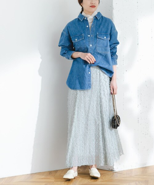 URBAN RESEARCH ROSSO（アーバンリサーチロッソ）の「F by ROSSO　リボンジャガードフレアスカート（スカート・レディース・WHITE/GRAY・36/38）」の18枚目の写真