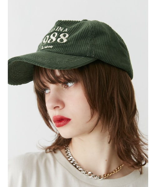 jouetie（ジュエティ）の「コーデュロイロゴキャップ（キャップ・レディース・レッド/ピンク/グリーン・F）」の6枚目の写真