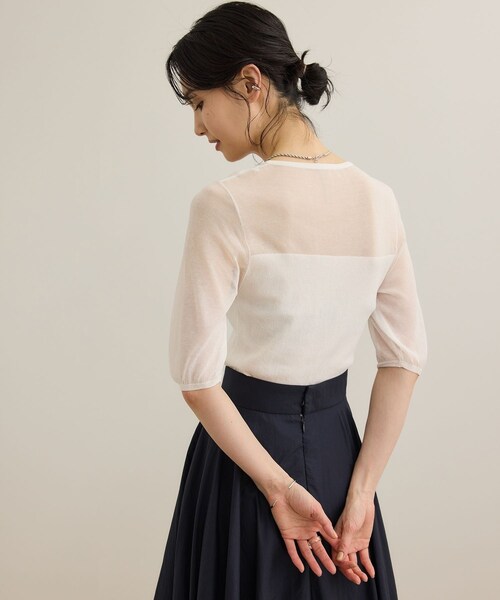 ROPE'（ロペ）の「シアーリブニット/洗える（ニット/セーター・レディース・ブラック/ホワイト/ピンク・F）」の18枚目の写真