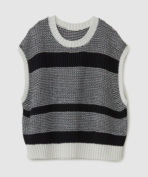 ROPE'（ロペ）の「モノトーン透かし柄ニットベスト（ベスト・レディース・ブラック/オフホワイト・F）」の11枚目の写真