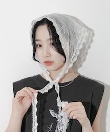 SMELLY | スカラップレースバブーシュカ(バンダナ/スカーフ)