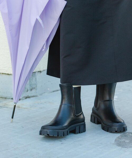 RODE SKO（ロデスコ）の「厚底サイドゴアラバーブーツ（レインシューズ・レディース・BLACK・36/37/38）」の4枚目の写真