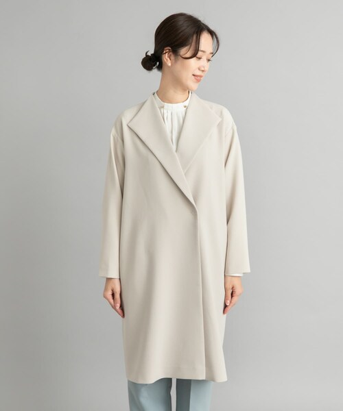 URBAN RESEARCH DOORS(アーバンリサーチドアーズ)の「ダブルクロスガウンコート(テーラードジャケット・レディース・L.BEIGE/NAVY・M)」の12枚目の写真