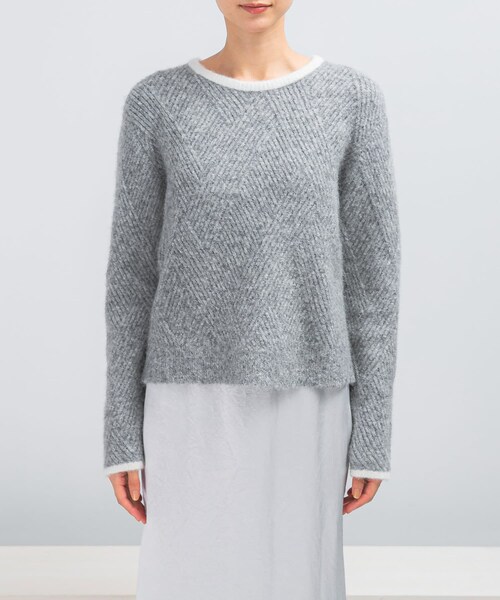 URBAN RESEARCH ROSSO（アーバンリサーチロッソ）の「ダイヤ柄編ラメミックスニット（ニット/セーター・レディース・OFF WHITE/BABY PINK/SILVER・Free）」の19枚目の写真