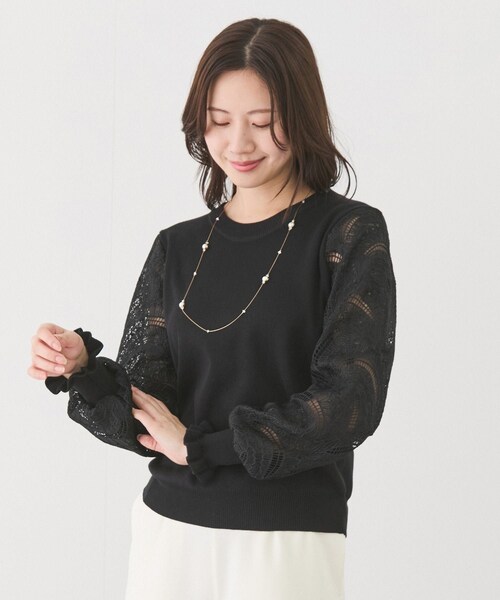 Jayro(ジャイロ)の「袖レースニットプルオーバー(ニット/セーター・レディース・ブラック/ホワイト/ネイビー/ブルー系・F)」の21枚目の写真