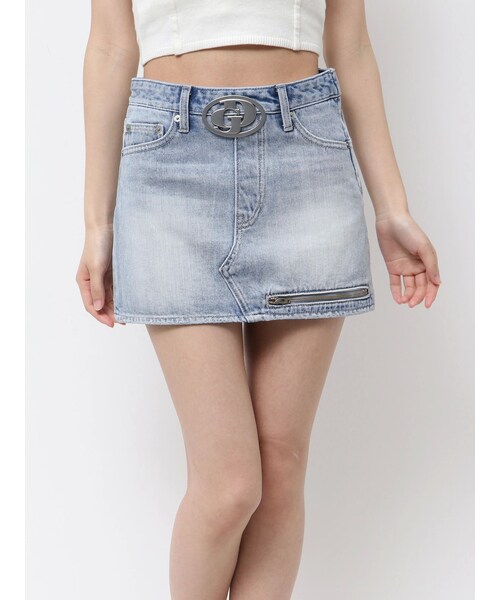 GYDA（ジェイダ）の「GD MOLDスカートライクデニムショートパンツ（デニムスカート・レディース・アイスブルー/インディゴ・XS/S/M）」の3枚目の写真