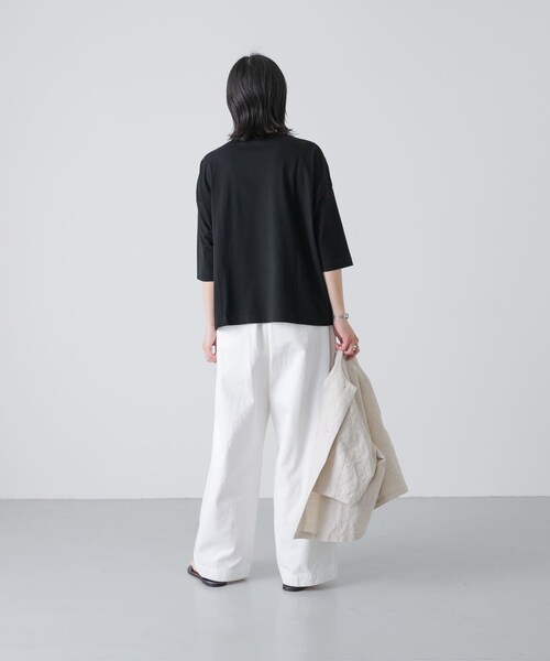 かぐれ（カグレ）の「ワイド6分袖プルオーバー（Tシャツ/カットソー・レディース・OFF/INK BLACK/GREGE/BROWN・Free）」の20枚目の写真
