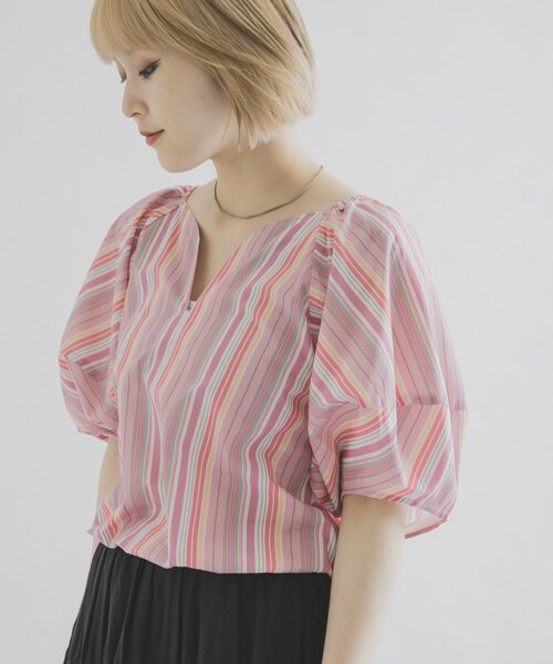 THE GOODLAND MARKET（ザグッドランドマーケット）の「FANAKA　バルーンブラウス（シャツ/ブラウス・レディース・PINK・Free）」の4枚目の写真