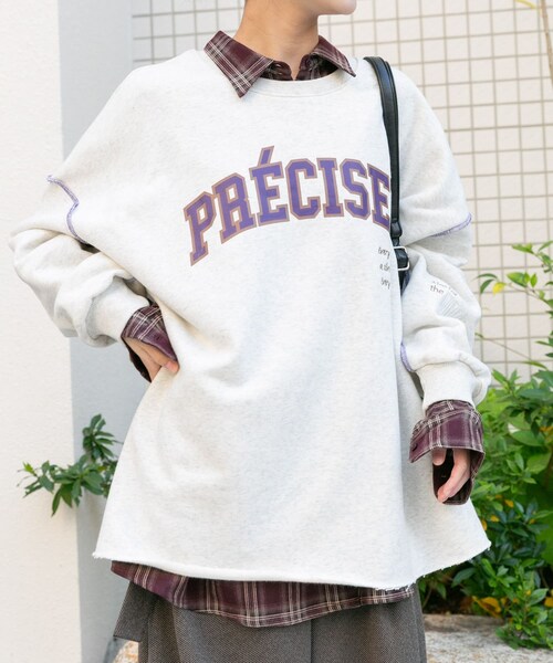 ITEMS URBANRESEARCH（アイテムズ アーバンリサーチ）の「裏起毛刺繍ロゴスウェット（スウェット・レディース・OML/BRN/L.PNK・FREE）」の8枚目の写真