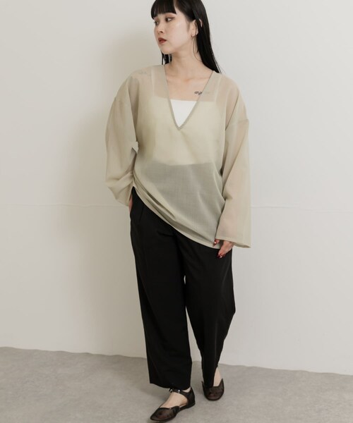 THE GOODLAND MARKET（ザグッドランドマーケット）の「&her　Voile Tops（シャツ/ブラウス・レディース・CREAM・one）」の8枚目の写真