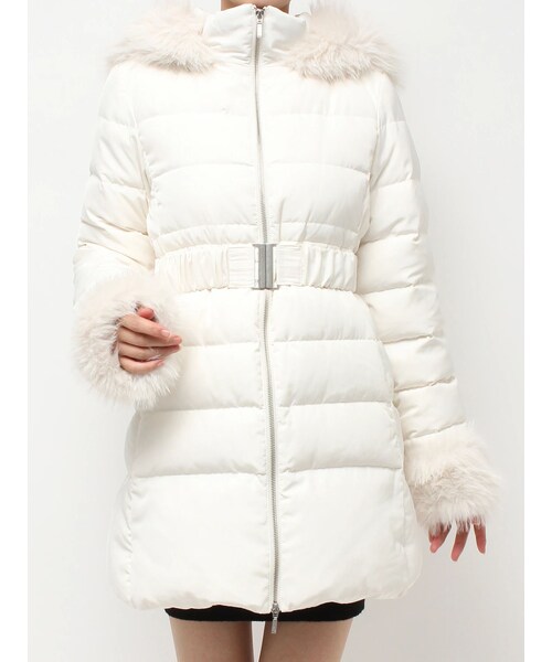 RESEXXY（リゼクシー）の「フード付きダウンコート【完売サイズは品番：1526100221で販売中】（ダウンジャケット/コート・レディース・ホワイト/ブラック/ベージュ/ミックス・S/M）」の4枚目の写真