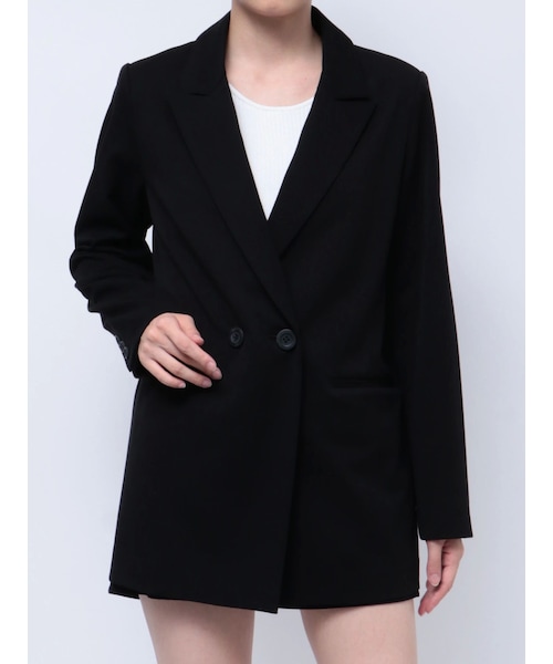 GYDA（ジェイダ）の「ダブルボタンテーラードジャケット【SETUP着用可】（テーラードジャケット・レディース・ブラック/ベージュ・F）」の2枚目の写真