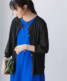 nissen | ひんやり涼しいシアースラブクルーネック7分袖ゆるカーディガン（UVカット・接触冷感）＜大きいサイズ有＞(カーディガン/ボレロ)