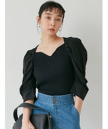 LAGUNAMOON | タックスリーブドッキングニットプルオーバー(ニット/セーター)