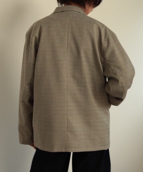 SENSE OF PLACE by URBAN RESEARCH（センスオブプレイスバイアーバンリサーチ）の「チェックダブルルーズジャケット（テーラードジャケット・メンズ・BEG×KHK・M/L）」の22枚目の写真