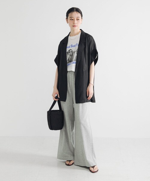 URBAN RESEARCH（アーバンリサーチ）の「シアーハーフスリーブジャケット（テーラードジャケット・レディース・BEIGE/NAVY/BLACK・FREE）」の7枚目の写真