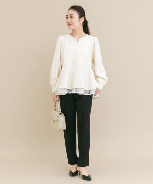 URBAN RESEARCH ROSSO（アーバンリサーチロッソ）の「『WEB限定』レイヤードペプラムブラウス（シャツ/ブラウス・レディース・OFF×OFF/BLK×BLK・Free）」の10枚目の写真