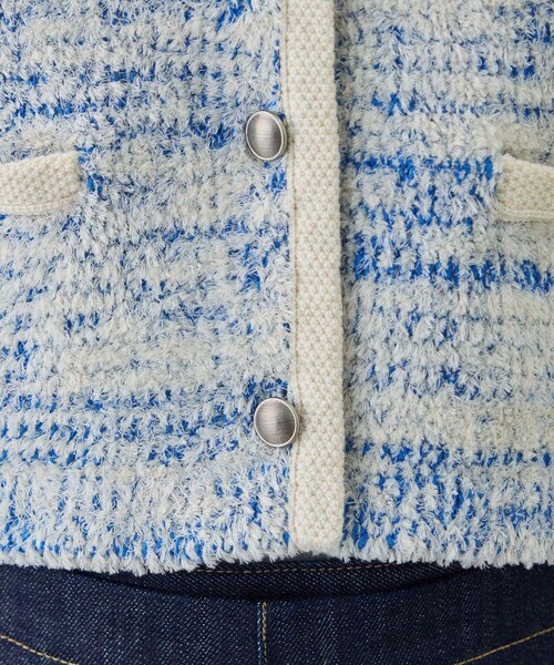 ROPE'（ロペ）の「ツイードニットショート丈カーディガン/イージーケア（カーディガン/ボレロ・レディース・キナリ/ブルー・F）」の21枚目の写真