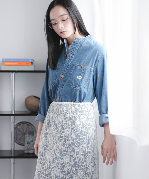URBAN RESEARCH DOORS（アーバンリサーチドアーズ）の「『別注』Lee×DOORS　WORK SHIRTS ONE-PIECE（ワンピース・レディース・BLUE/NAVY・One）」の21枚目の写真