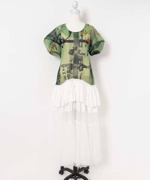 THE GOODLAND MARKET（ザグッドランドマーケット）の「old honey　72℃ dress（ワンピース・レディース・green/beige・FREE）」の10枚目の写真