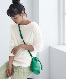nissen | ＵＶカット綿１００％フライス素材ボートネック長袖Tシャツ(Tシャツ/カットソー)