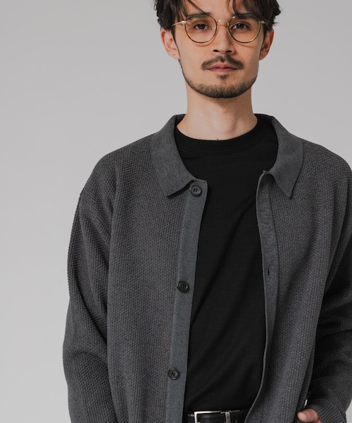 URBAN RESEARCH（アーバンリサーチ）の「モールリュクスポロカーディガン（カーディガン/ボレロ・メンズ・IVORY/CHARCOAL/BLACK・M/L）」の5枚目の写真