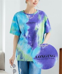 nissen | 大きいサイズ 綿100％ゆるシルエットタイダイプリントTシャツ(Tシャツ/カットソー)