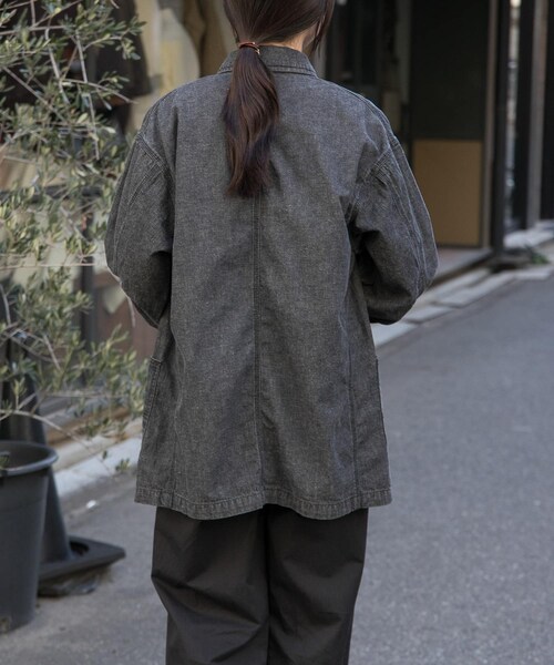 URBAN RESEARCH DOORS(アーバンリサーチドアーズ)の「FORK&SPOON 綿麻デニムカバーオール(カバーオール・レディース・BLACK/ONEWASH・1)」の15枚目の写真