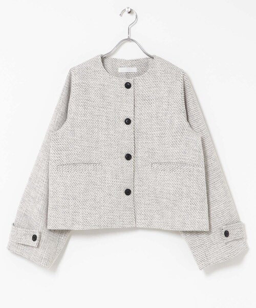 SENSE OF PLACE by URBAN RESEARCH（センスオブプレイスバイアーバンリサーチ）の「ツイードノーカラージャケット（ノーカラージャケット・レディース・WHT×BLK/BLK×WHT・One）」の21枚目の写真