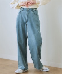 nissen | ウエスト裏ゴムボックスストレッチストレートデニムパンツ(その他パンツ)