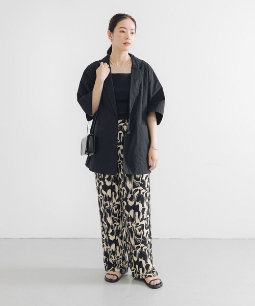 URBAN RESEARCH（アーバンリサーチ）の「コットンハーフスリーブジャケット（テーラードジャケット・レディース・IVORY/BLACK・FREE）」の21枚目の写真