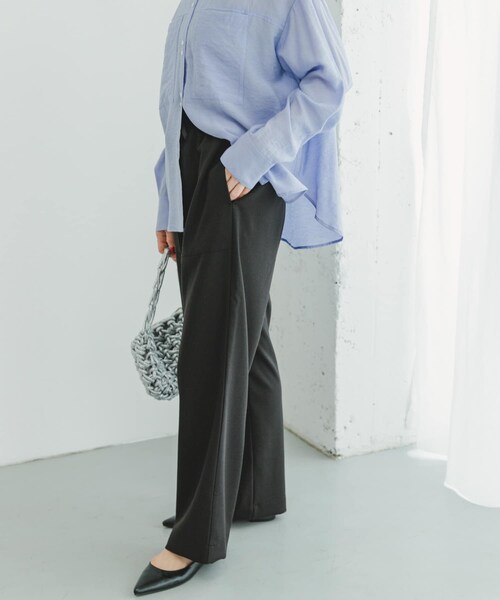 ITEMS URBANRESEARCH（アイテムズ アーバンリサーチ）の「リネンライクイージーワイドパンツ（その他パンツ・レディース・BRN/YEL/BLK/MOC・FREE）」の7枚目の写真