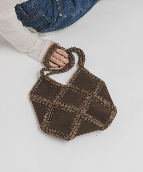 KBF（ケイビーエフ）の「パッチワークBAG（ショルダーバッグ・レディース・PINK/BROWN・One）」の3枚目の写真