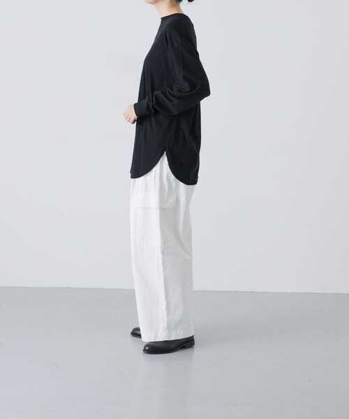 かぐれ（カグレ）の「コットンクルーネックカットソー（Tシャツ/カットソー・レディース・OFF/BLACK/BROWN・Free）」の11枚目の写真