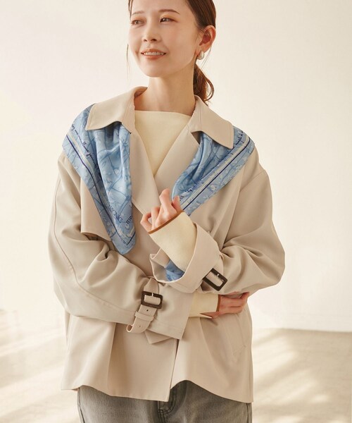 ROPE' PICNIC（ロペピクニック）の「【YOKU MOKU/ヨックモック×ROPE' PICNIC】フラワーグラデーションスカーフ（バンダナ/スカーフ・レディース・キナリ/ブルー系・F）」の15枚目の写真