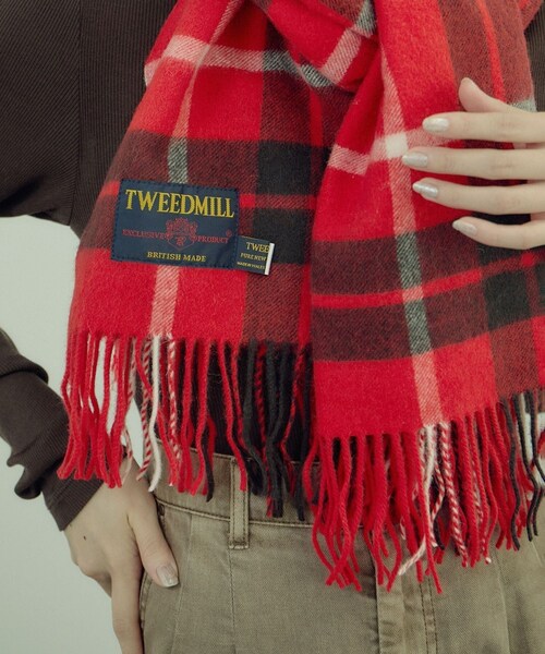 ADAM ET ROPE'(アダムエロペ)の「【TWEEDMILL(ツイードミル)】Knee Rug(大判ストール)(マフラー・レディース・グレー系/カーキ/ターコイズ/レッド系・F)」の14枚目の写真