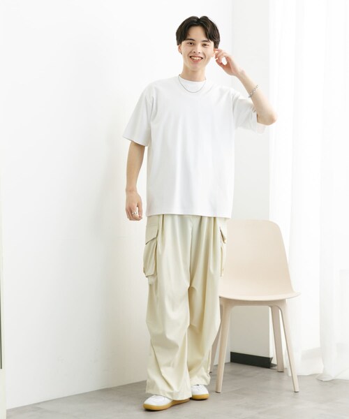 SENSE OF PLACE by URBAN RESEARCH(センスオブプレイスバイアーバンリサーチ)の「コットンスムースショートスリーブTシャツ(Tシャツ/カットソー・メンズ・WHITE/BLUE/BEIGE/BLACK・M/L)」の20枚目の写真