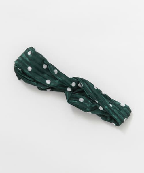 SMELLY（スメリー）の「ドットベロアターバン∴（ヘアバンド・レディース・NVY/GRN・-）」の2枚目の写真