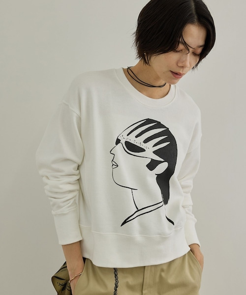 ADAM ET ROPE'(アダムエロペ)の「【Camille de Cussac by SALON】アートプリントスウェット(スウェット・レディース・ホワイト/ホワイト系/ベージュ/ベージュ系・F)」の15枚目の写真
