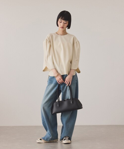ADAM ET ROPE'(アダムエロペ)の「スプリットレザーラウンドボストン(ボストンバッグ・レディース・ブラック/ブラウン・F)」の13枚目の写真