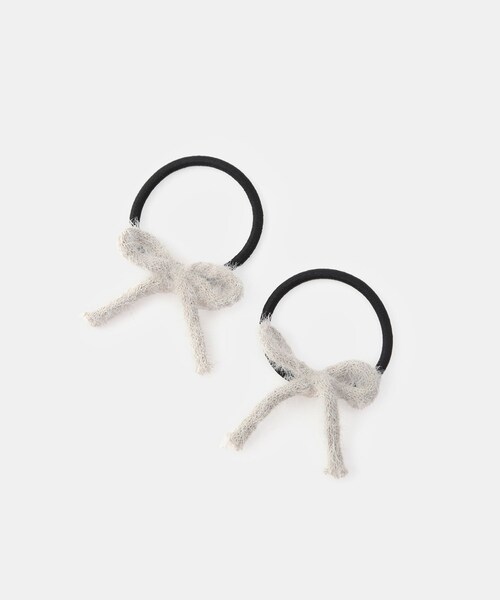 ROPE' PICNIC(ロペピクニック)の「シャギーリボンゴム2個セット(ヘアゴム・キッズ・ライトグレー/ピンク・F)」の1枚目の写真